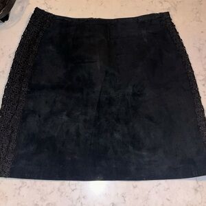 Cache Black Mini Skirt with Lace Trim
